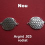 Floarea vietii - link din argint .925 rodiat aprox 1x17x22 mm (cu anourile)