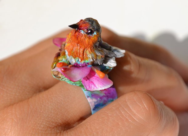 REZERVAT Robin Ring Treasure Keeper, Unicat,  inel Macaleandru reglabil
