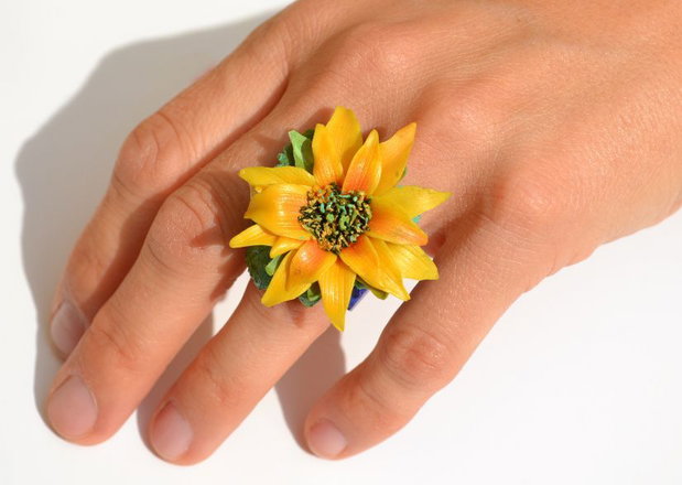 Sun Flower Cheer- Inel Floarea Soarelui Reglabil