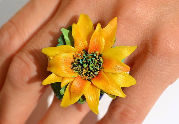 Sun Flower Cheer- Inel Floarea Soarelui Reglabil