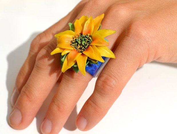 Sun Flower Cheer- Inel Floarea Soarelui Reglabil