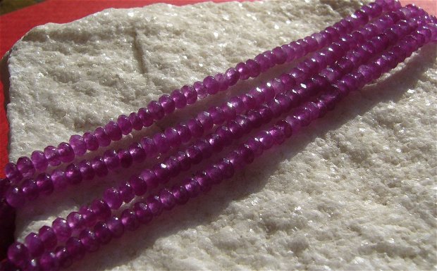 Agate violet rondele mici fatetate sir aprox 18.5 cm - fara inchizatoare