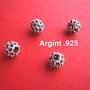 Margica cu bobite si perforata din argint .925 antichizat aprox 7x6 mm