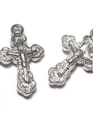 Pandantiv din acril metalizat, cruciulita, 23x15 mm