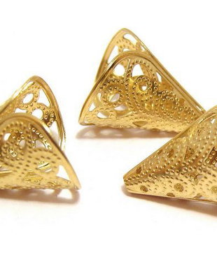 Capacel metalic, auriu, 11.5x15 mm