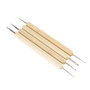9489 - SET (4buc) Instrument de realizat puncte / punctator, inox, maner lemn