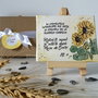 Minicanvas personalizat handmade pictat manual floarea soarelui