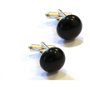 Butoni camasa barbati - Argint 925 si Onix negru - BU540 - Butoni pietre semipretioase, butoni unisex argint, butoni negri eleganti, butoni rotunzi