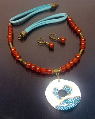 Set carneol si ceramica