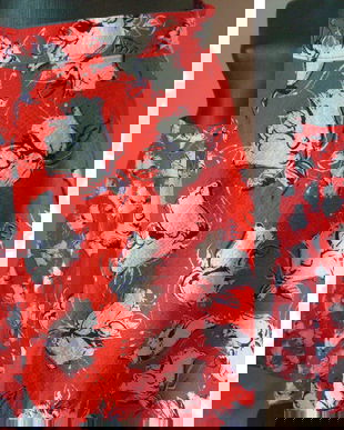 FUSTA BUMBAC TOPIT ROSU