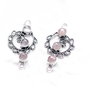 Pereche link-uri quartz roz  in rama argintata