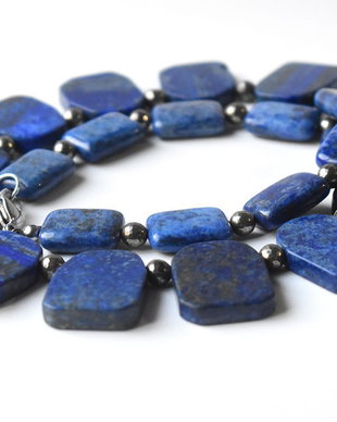 Colier lapis lazuli si pirita