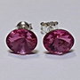 Cercei argint cu piatra Swarovski Rivoli Oval 8x6mm Rose