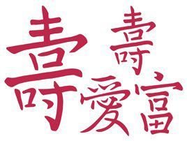 K0358 - Stencil / sablon, plastic, simbol chinezesc, "viata lunga"