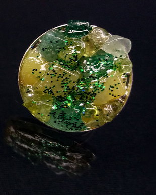 Inel peridot, jad, aventurin