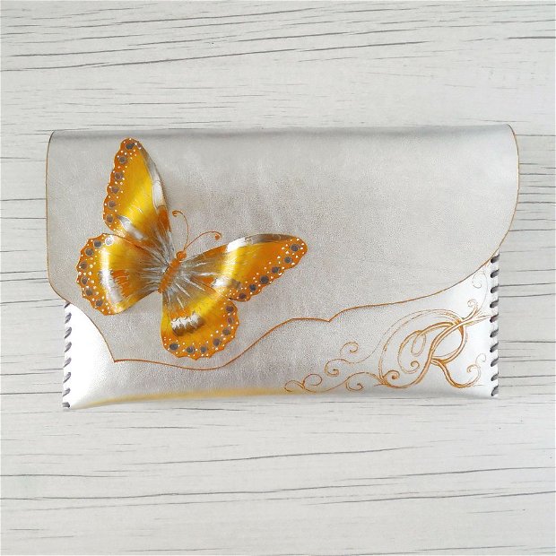 Plic handmade unicat - Yellow Butterfly