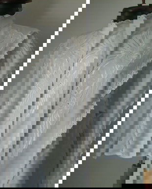 BLUZA EDWARDIAN BUMBAC DANTELA