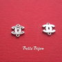 Link din argint rodiat simbol Coco Chanel aprox 1x8.5x10 mm (cu anourile)