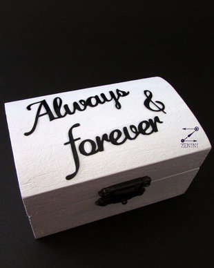 Cutie verighete Always and forever, cutie verighete mesaj, pernuta verighete, cutie verighete personalizata