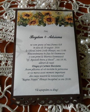 Invitatie floarea soarelui