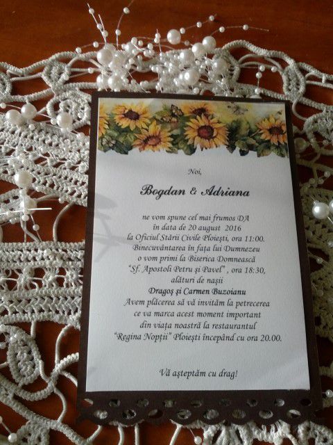 Invitatie floarea soarelui