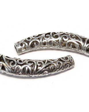 Distantier tubular, argintiu antichizat, 64x12 mm