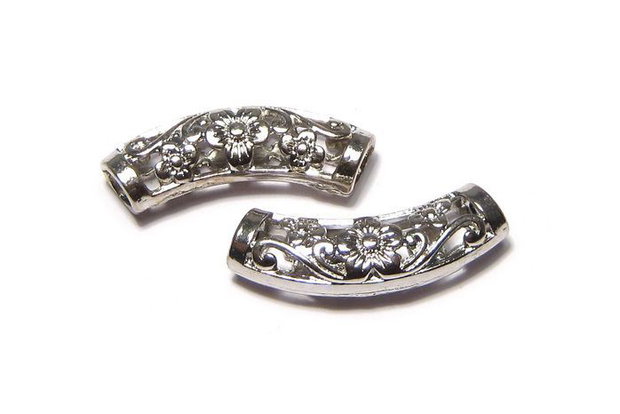 Distantier tubular, platina, 25x7 mm