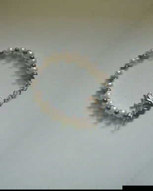 BRATARA FETITA ARGINT SI PERLE NATURALE