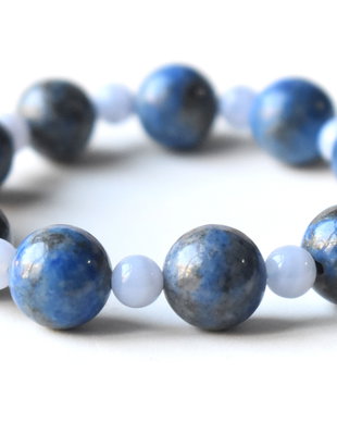 REZERVAT Brățară lapis lazuli si calcedonie