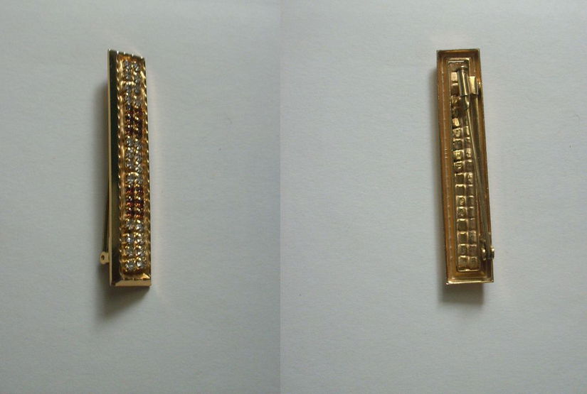 BROSA VINTAGE CRISTALE SISTEM INCHIDERE TROMBONE