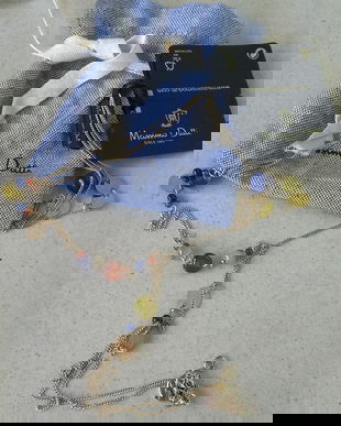 COLIER MASSIMO DUTTI CU LAPIS LAZULI SI VARIETATI COLORATE DE JAD