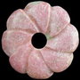 K0144 - REZERVAT LORR. Pandantiv, rodonit, donut floare, 43x43x5mm