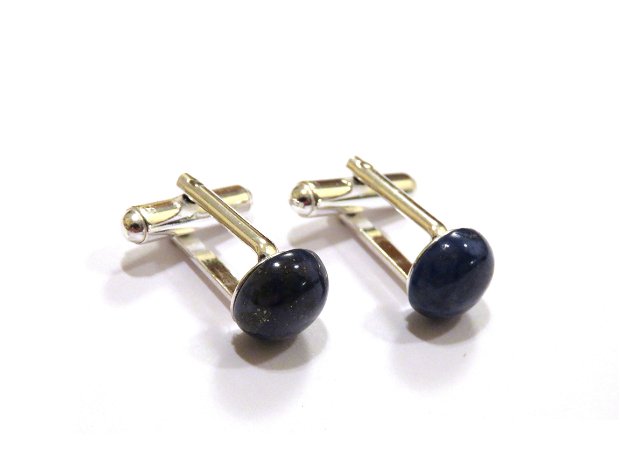 Butoni camasa barbati - Argint 925 si Lapis lazuli - BU554 - Butoni pietre semipretioase, butoni unisex argint, butoni albastri eleganti