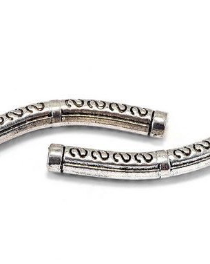 Distantier tubular, argintiu antichizat, 38x5 mm