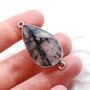 Conector Quartz turmalinat  in rama argintata