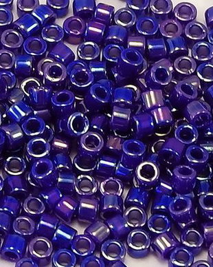Margele Delica, 10/0, Opaque Royal Blue AB-0165