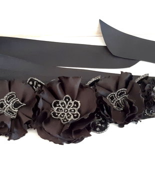 Brau/Cordon cu flori textile/Curea cu flori