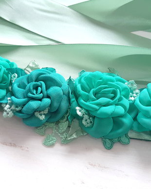 Brau/Cordon cu flori textile