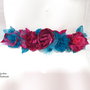 Brau/Cordon cu flori handmade/Curea cu flori textile/Centura rochie