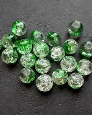 LMC806 - margele sticla crackle verzi