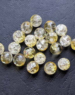 LMC804 - margele sticla crackle galbene