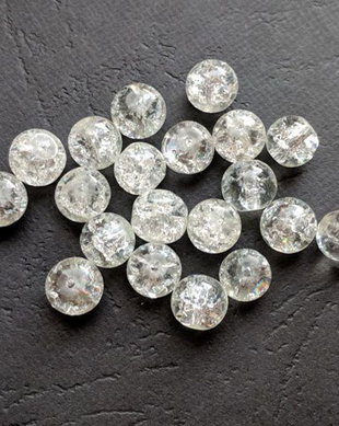 LMC801 - margele sticla crackle albe