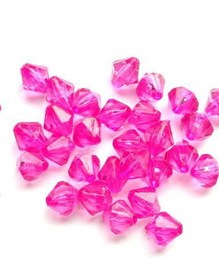 LMA810 - (10 buc) margele acrilice roz-fucsia