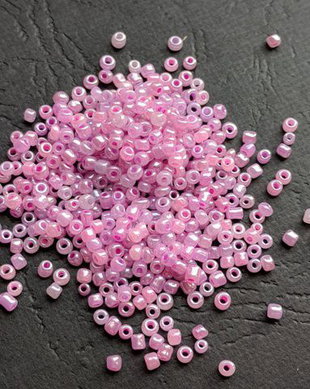 LMN222 - (50g) margele roz/mov perlat
