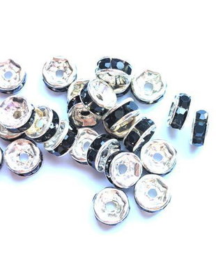 LRH3 - rhinestone negru 6 mm
