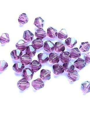 LMS645 - margele sticla biconice mov inchis 6 mm