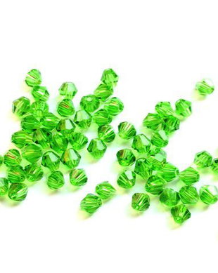 LMS414 - margele biconice sticla verde