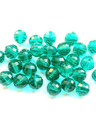 LMS855 - margele sticla verde-turcoaz fatetate