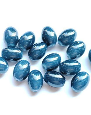 LMS1018 - margele sticla ovale albastru-indigo