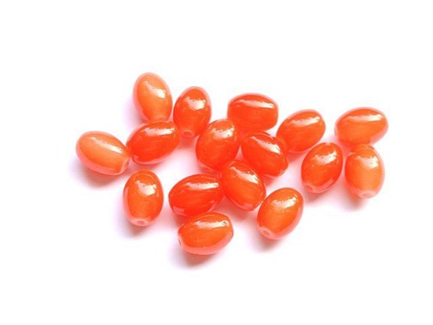 LMS1015 - margele sticla ovale portocalii